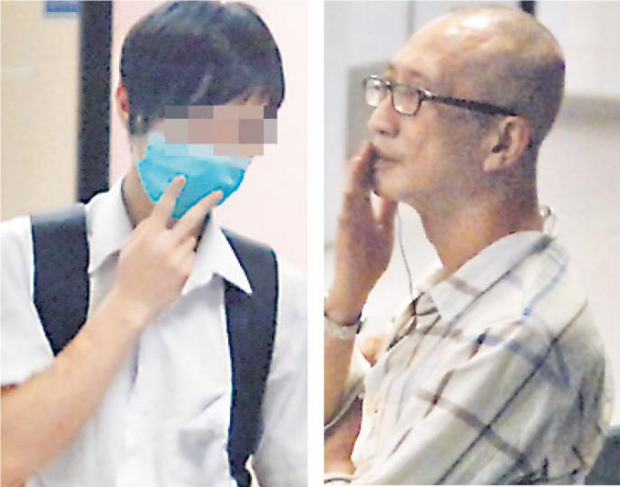身穿校服的男生(左圖)因打架被捕後,送院時刻意把校徽撕去,衫袋破爛。中年漢(右圖)指摘學生嘈吵觸發打架,事後亦被捕。(雲錦鋒攝) 身穿校服的男生(左圖)因打架被捕後,送院時刻意把校徽撕去,衫袋破爛。中年漢(右圖)指摘學生嘈吵觸發打架,事後亦被捕。(雲錦鋒攝)