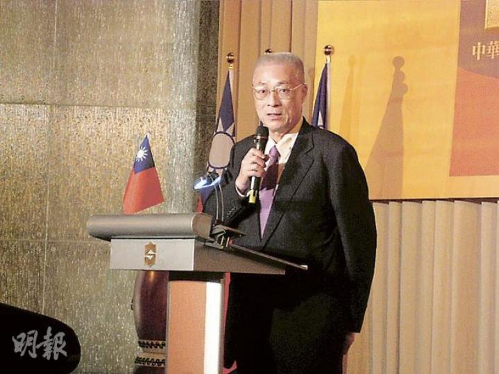 台灣行政院長吳敦義昨天出席陸委會晚宴時致辭說，兩岸分治是一個現實。（陳小強攝）