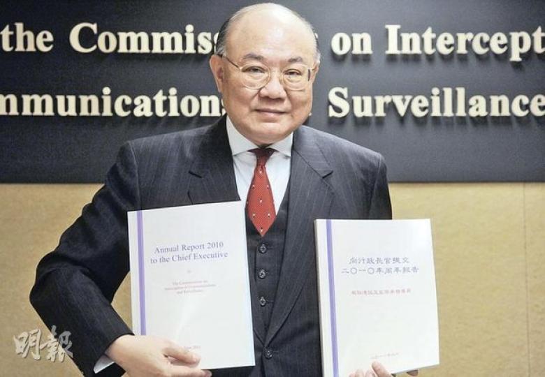 截取通訊及監察事務專員胡國興稱,2年半前已要求修例,讓他可聆聽執法部門截聽的錄音,至今仍未獲保安局接納,他對此感到遺憾。(尹錦恩攝) 截取通訊及監察事務專員胡國興稱,2年半前已要求修例,讓他可聆聽執法部門截聽的錄音,至今仍未獲保安局接納,他對此感到遺憾。(尹錦恩攝)