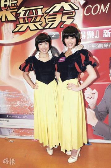胡杏兒與李詩韻變身白雪公主為新劇谷宣傳。（攝影：梁迺楠）