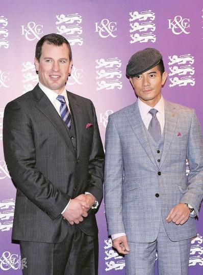 英國王室成員Peter Mark Andrew Phillips（左）與郭富城（右）同樣熱愛騎馬，二人一見如故傾談騎術心得。（攝影：鍾偉茵） 羅康瑞與太太朱玲玲同屬馬場稀客，昨日專程入場欣賞時裝騷及盃賽。（攝影：鍾偉茵）
