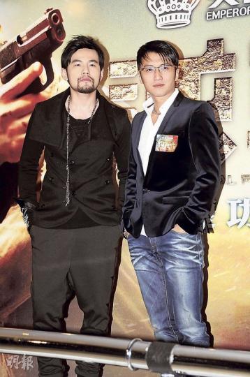 電影《逆戰》全球票房收1.5億港元，香港票房為1800萬元，如此好成績，兩位男主角周杰倫（左）及謝霆鋒（右）當然飲得杯落。（攝影：黃梓烜、孫華中）