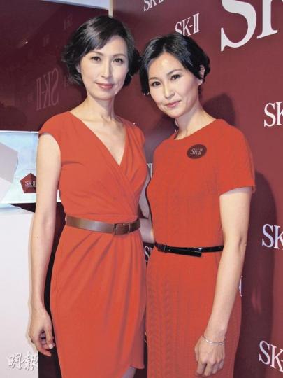 郭藹明（左）帶胞妹郭藹欣（右）出席活動，妹妹美貌不遜姊姊。（攝影/記者：李潔盈）