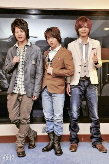 Hey!Say!JUMP成員（左起）岡本圭人、有岡大貴、藪宏太希望能把日本的演唱會原汁原味讓香港觀眾欣賞。（攝影：孫華中）