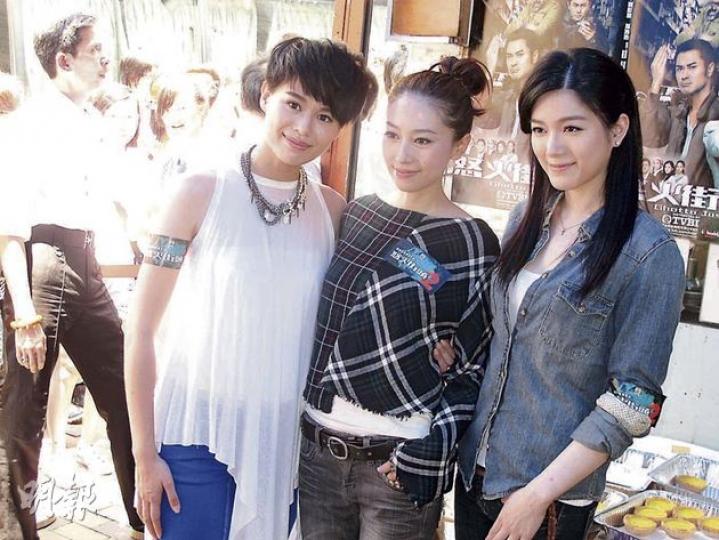 胡杏兒（左起）、賈曉晨及苟芸慧近日也有感情波折，三個女人互相關心兼互撐。（攝影/記者：唐嘉晞）
