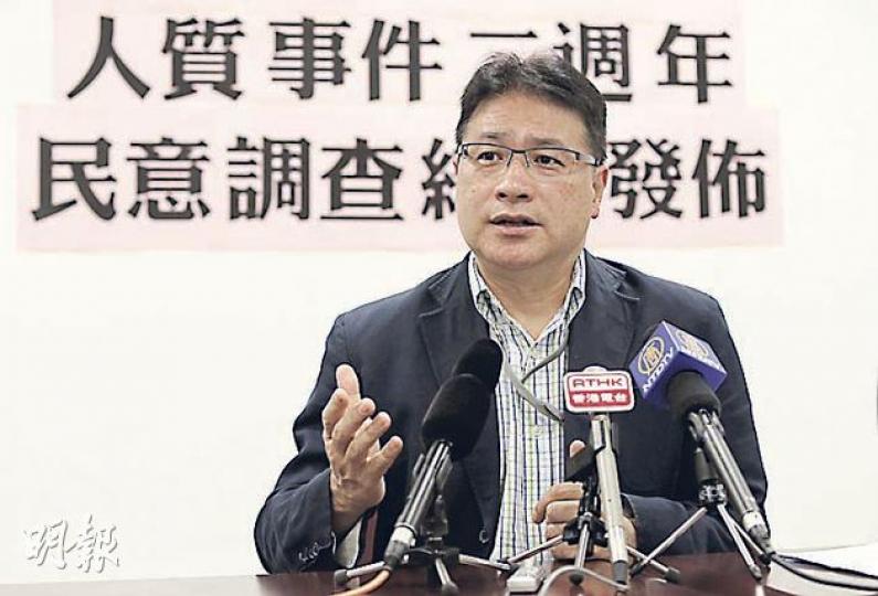 李華明指要求中央與特區政府加強向菲律賓政府施壓，追討賠償。（李澤彤攝）
