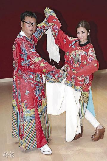黎耀祥與謝安琪合唱《帝女花之香夭》籌款，昨日加緊練習。（攝影/記者﹕陳釗）