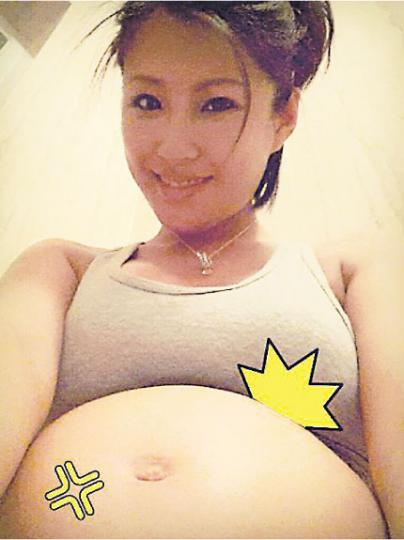 周家蔚懷孕近5個月，但腹部已如籮般大。（微博圖片）