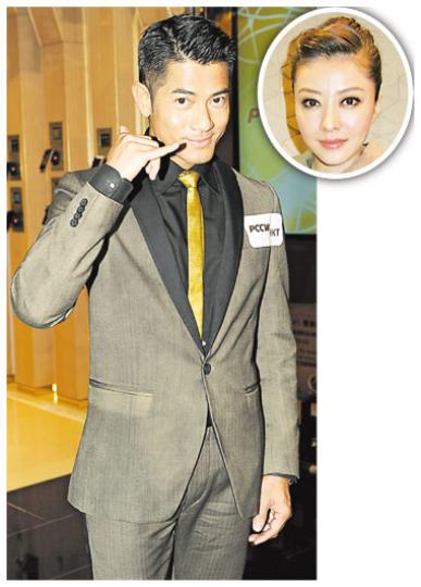 郭富城的愛駒「愛的呼喚」本周日第一次出賽，但他沒有信心能跑出，故不會叫熊黛林（圓圖）到馬場打氣。（攝影：鍾偉茵）