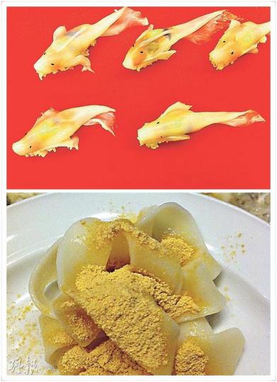 鯉魚壽司、米粉配黄豆粉,是大分縣的手工食品。(陳俊偉攝)大分縣著名土產肉食,包括毛冠土雞、豐後牛肉。(陳俊偉攝) 鯉魚壽司、米粉配黄豆粉,是大分縣的手工食品。(陳俊偉攝)大分縣著名土產肉食,包括毛冠土雞、豐後牛肉。(陳俊偉攝)