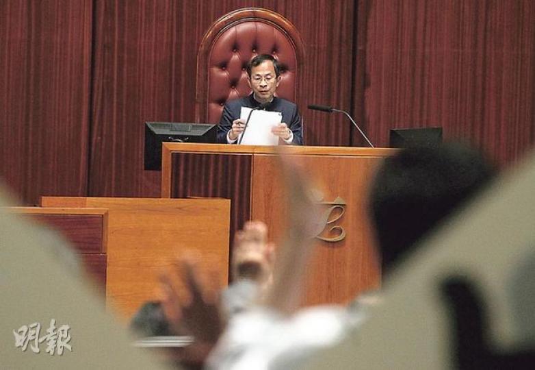 劉健儀說,立法會主席(圖)權力已「愈煲愈大」,擔心將來若換主席,可能會配合政府推行議案。(李澤彤攝) 劉健儀說,立法會主席(圖)權力已「愈煲愈大」,擔心將來若換主席,可能會配合政府推行議案。(李澤彤攝)