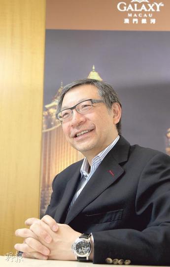 銀河娛樂副主席呂耀東指出,銀娛晉身大藍籌後,冀將來繼續保持高速增長。(林俊源攝) 銀河娛樂副主席呂耀東指出,銀娛晉身大藍籌後,冀將來繼續保持高速增長。(林俊源攝)