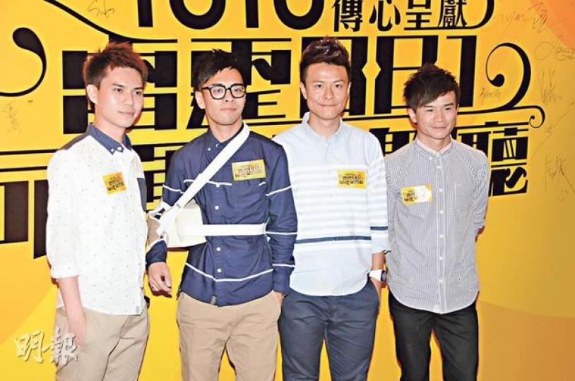 C AllStar成員梁釗峰（右）表示與栢芝傾合作，並非姊弟戀。（攝影﹕孫華中）