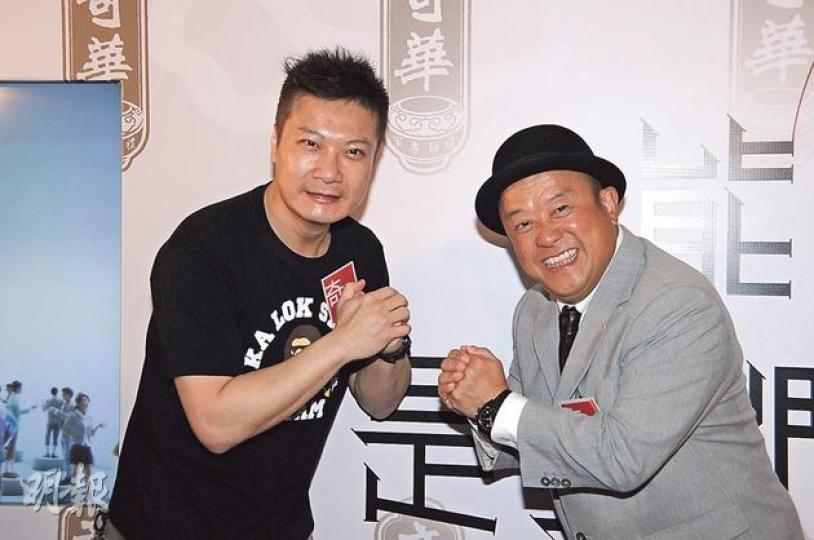 錢嘉樂與志偉出席活動，對於翁靜晶為亡夫追分紅一事，均不作回應。（攝影﹕鍾偉茵）