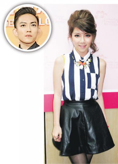 提到男友林宥嘉(圓圖),G.E.M.顯得避忌。(攝影/記者:柯美) 提到男友林宥嘉(圓圖),G.E.M.顯得避忌。(攝影/記者:柯美)