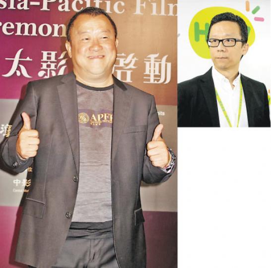 王維基（小圖）的HKTV不獲政府發免費電視牌照，曾志偉覺得政府發牌給有線和nowTV很公道。（攝影/記者：柯美）