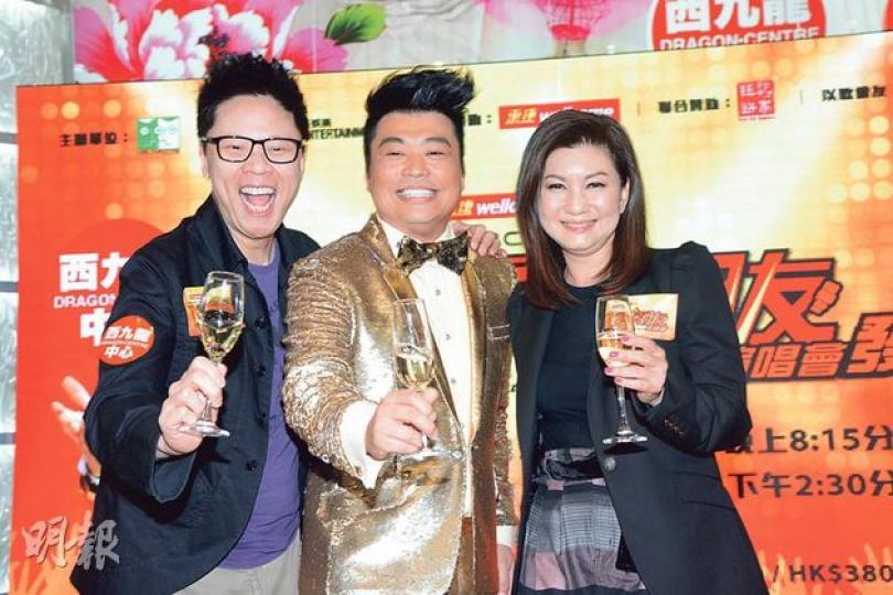 樂易玲與陳志雲為下月開騷的阮兆祥撐場，樂易玲又為TVB的新政策解畫。（攝影/記者﹕孫慧莊）
