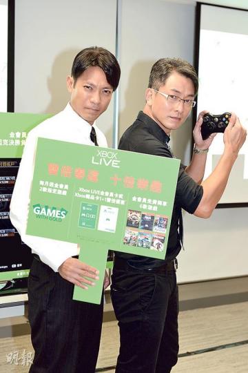 陸駿光與張松枝再化身半澤直樹與渡真利忍，以短劇形式介紹最新遊戲。（攝影﹕娛樂組）