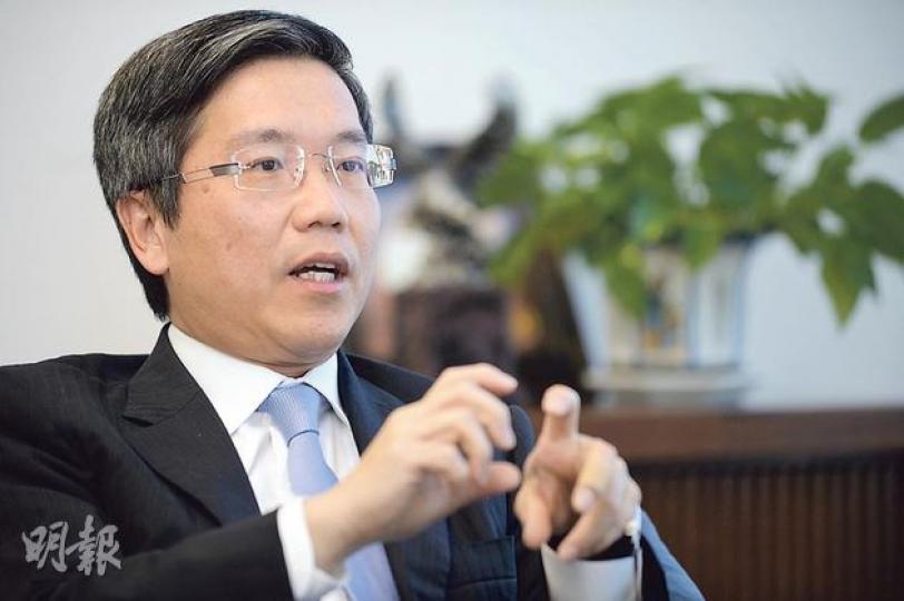 金管局副總裁阮國恒表示，樓價回落幅度甚小，整體市况目前仍難判斷。 （葉家豪攝）
