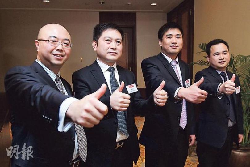 老恒和凍結資金約941億元，暫時成為今年「凍資王」。圖為老恒和推介會，左二為主席陳衛忠。（林俊源攝）