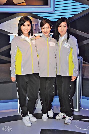 李思雅（左起）、陳凱琳、韓毓霞主持冬季奧運會節目。（攝影/記者：梁榮達）