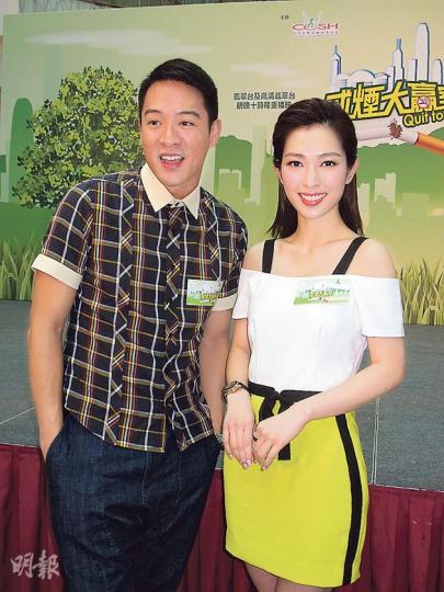 陳智燊(左)與宋熙年(右)這對緋聞男女大耍花槍,被取笑似夫妻。(攝影/記者:葉靜文) 陳智燊(左)與宋熙年(右)這對緋聞男女大耍花槍,被取笑似夫妻。(攝影/記者:葉靜文)
