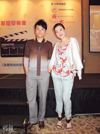 高皓正與張可頤飾演情侶,由於對方身形高䠷,故他會用鞋墊「增高」拍攝。(攝影/記者:楊安莉) 高皓正與張可頤飾演情侶,由於對方身形高䠷,故他會用鞋墊「增高」拍攝。(攝影/記者:楊安莉)
