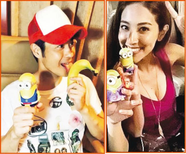 鄭嘉穎與陳凱琳分隔兩地卻不約而同玩Minions,果然心有靈犀。 (微博圖片)何雁詩(左)與陳凱琳(右)鬥賣萌,結果陳凱琳騷事業線取勝。(微博圖片) 鄭嘉穎與陳凱琳分隔兩地卻不約而同玩Minions,果然心有靈犀。 (微博圖片)何雁詩(左)與陳凱琳(右)鬥賣萌,結果陳凱琳騷事業線取勝。(微博圖片)