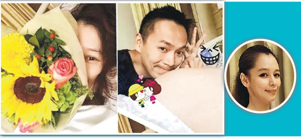 雖然要臥牀安胎,但徐若瑄有老公愛惜自然甜在心。(微博圖片) 雖然要臥牀安胎,但徐若瑄有老公愛惜自然甜在心。(微博圖片)