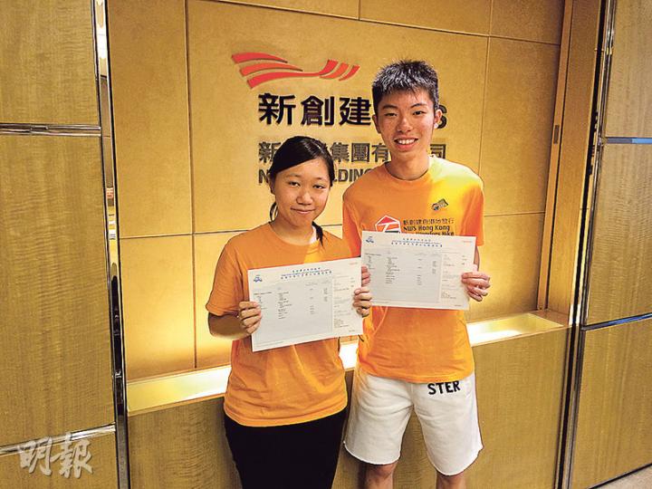 應屆中六畢業生陳家汶(左)及林子喬(右)參加新創建及香港地貌岩石保育協會合辦嘅「青年地質保育大使」計劃,兩人喺文憑試地理科更考獲5**。(王慧瓊攝) 應屆中六畢業生陳家汶(左)及林子喬(右)參加新創建及香港地貌岩石保育協會合辦嘅「青年地質保育大使」計劃,兩人喺文憑試地理科更考獲5**。(王慧瓊攝)