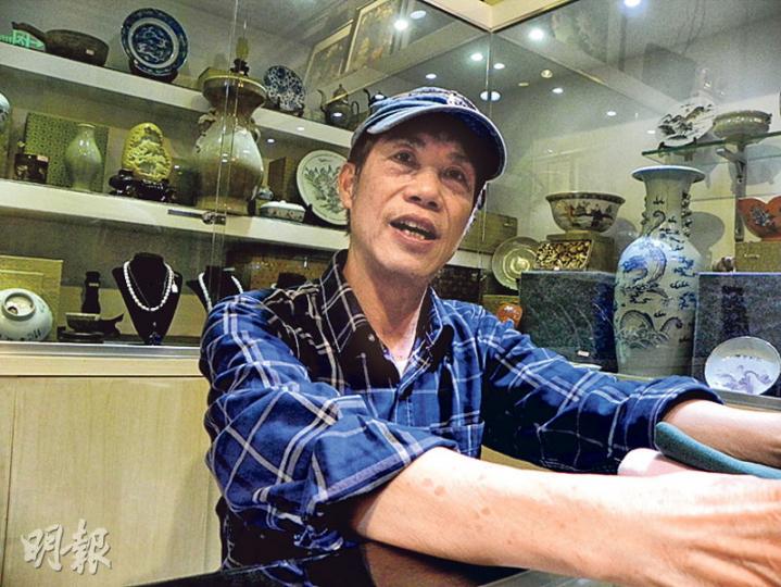 廣州的新一軍將士後人梁偉成。(李泉攝) 廣州的新一軍將士後人梁偉成。(李泉攝)