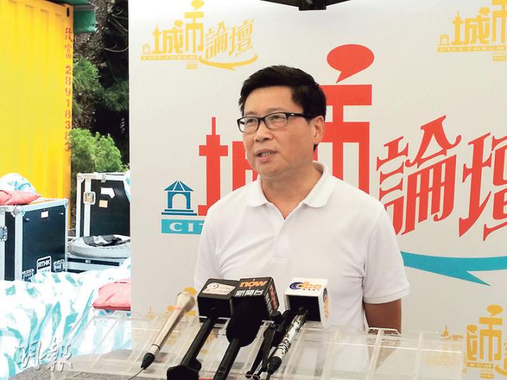 佔中發起人陳健民昨出席《城市論壇》,他相信今日再現佔領的可能不大。(梁智康攝) 佔中發起人陳健民昨出席《城市論壇》,他相信今日再現佔領的可能不大。(梁智康攝)