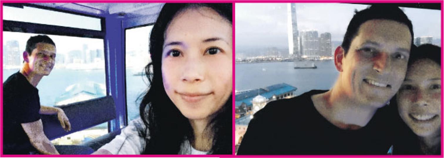 莫文蔚與老公Johannes昨日結婚4周年，她上載早前在港玩摩天輪的照片曬幸福。（微博圖片）