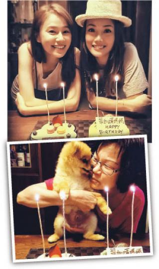 黃翠如與母親慶祝生日,容祖兒現身賀壽。(微博圖片) 黃翠如與母親慶祝生日,容祖兒現身賀壽。(微博圖片)