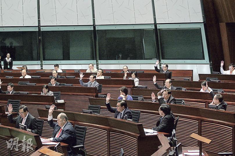立法會昨日就把握「一帶一路」機遇議案及各項修正案投票,建制派議員大多支持,指香港應把握機遇,為香港經濟發展尋找動力。(郭慶輝攝) 立法會昨日就把握「一帶一路」機遇議案及各項修正案投票,建制派議員大多支持,指香港應把握機遇,為香港經濟發展尋找動力。(郭慶輝攝)