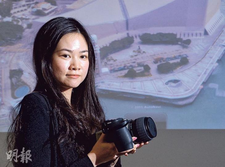 Dimap項目經理羅家欣（圖）說，製作3D地圖時需利用5部高像素航空相機多角度拍攝，而每部相機，單是機身，價值便高達20多萬港元。（劉焌陶攝）