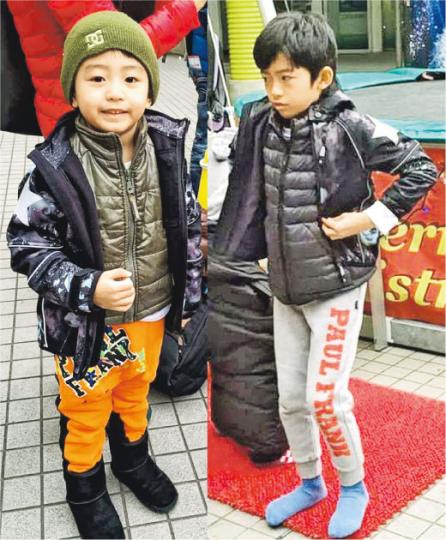 Lucas及Quintus兩兄弟在日本遊樂場玩得盡興。（微博圖片）