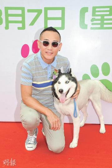 林保怡昨日帶同8歲雪橇犬阿水出席活動。(攝影:孫華中) 林保怡昨日帶同8歲雪橇犬阿水出席活動。(攝影:孫華中)
