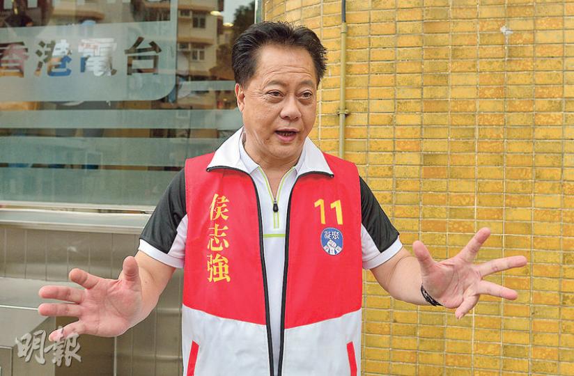 侯志強為侯漢碩申建丁屋文件擔任見證人，他稱因擔任村代表，有責任證明原居民身分，強調當時不知道事涉套丁。（明報記者攝）