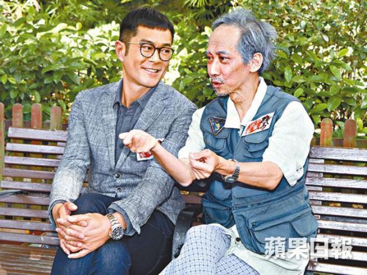 ■張達明扮老翁與古仔（左）演戲，讚古仔演戲有進步。■靚靚雖然答應為張達明監製的新片演出，但沒有因而減片酬。■吳鎮宇昨日參與新片開鏡儀式，戲中將與靚靚再度合作。■（左起）盧海鵬、導演邱禮濤及鄭丹瑞昨日出席電影《家和萬事驚》開鏡拜神。■麥長青與江美儀在現場玩自拍。