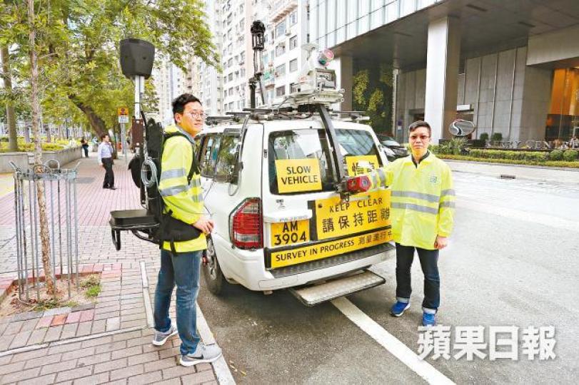 ■地署引入街景背包及設有6鏡頭的街景車，提升測繪效率。李錦鏵攝