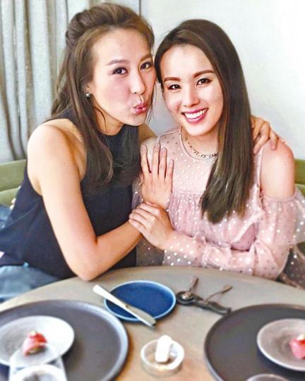 ■楊洛婷(右)提早約曹敏莉食飯慶祝生日。互聯網圖片 ■楊洛婷(右)提早約曹敏莉食飯慶祝生日。互聯網圖片