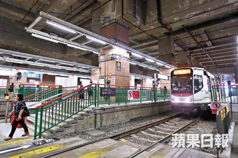 ■港鐵公佈元朗輕鐵站出現沉降。 ■港鐵公佈元朗輕鐵站出現沉降。