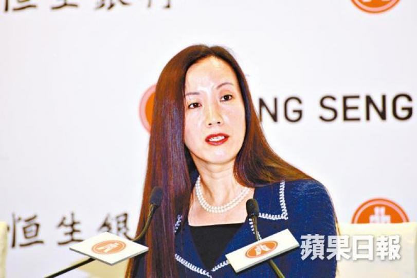 ■恒生行政總裁鄭慧敏指未來會「做好業績」,派息維持漸進策略。何耀勤攝 ■恒生行政總裁鄭慧敏指未來會「做好業績」,派息維持漸進策略。何耀勤攝