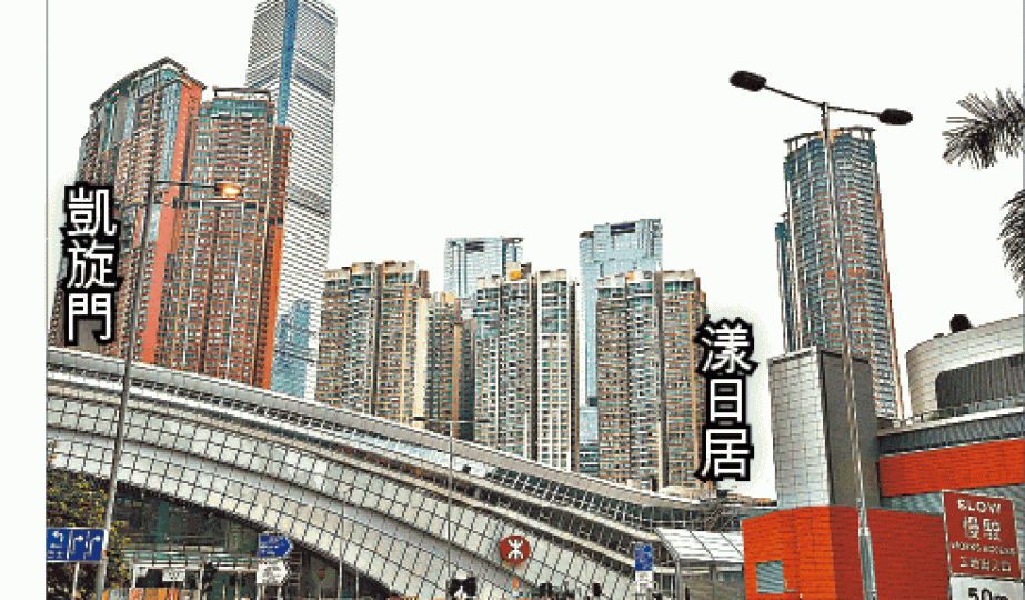 豪宅漾日居及凱旋門疑受高鐵西九龍總站工程影響導致沉降。 豪宅漾日居及凱旋門疑受高鐵西九龍總站工程影響導致沉降。