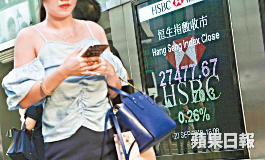 港股昨日穩守20天線。鄒潔珊攝 港股昨日穩守20天線。鄒潔珊攝