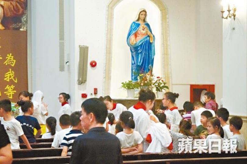 深圳天主教愛國會昨主日彌撒未提中梵協議。《蘋果》記者攝