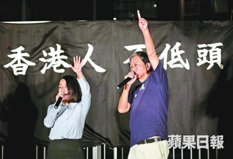 被DQ的劉小麗（左）表明會全力為Plan B李卓人（右）助選。許頌明攝