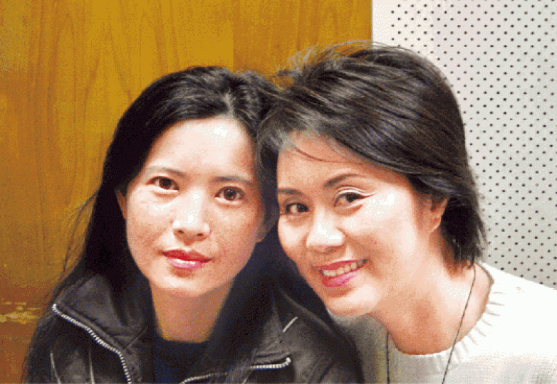 藝人林建明(右)曾協助藍潔瑛。 藝人林建明(右)曾協助藍潔瑛。