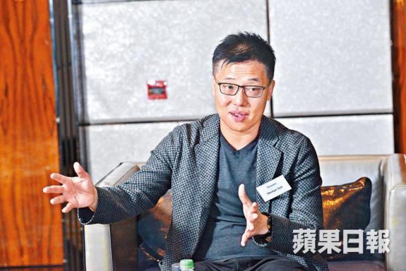 譚樂文希望香港錢包用戶去到國內,都有同國內用戶一樣待遇。黃偉傑攝 譚樂文希望香港錢包用戶去到國內,都有同國內用戶一樣待遇。黃偉傑攝